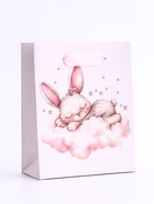 Пакет подарочный вертикальный «Зайка», S 12×15×5.5 см - Фото 1