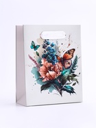 Пакет подарочный вертикальный «Большие бабочки», S 12×15×5.5 см - Фото 2