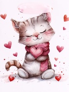 Пакет подарочный вертикальный «Сердечный котик», S 12×15×5.5 см - Фото 3