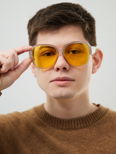 Очки для водителя, антиблик, антифары, uv 380, ширина 15.3 см, желтая линза