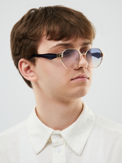 Очки солнцезащитные, uv 400, ширина 13.7 см, дужка 14.4 см, голубая линза