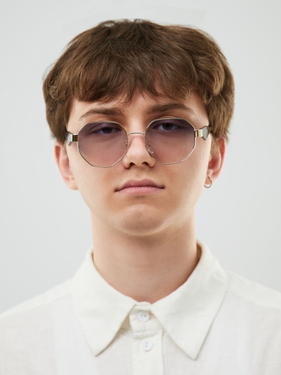 Очки солнцезащитные, uv 400, ширина 13.7 см, дужка 14.4 см, голубая линза