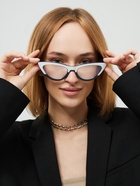 Очки для компьютера женские, имиджевые, ширина 15.2 см, дужка 14 см, линза 6.8×4.5 см, белые - Фото 4