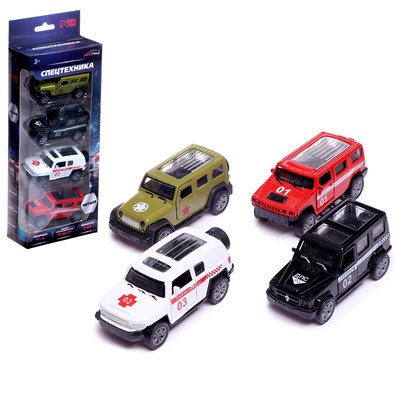 Набор машин металлических «Спецслужбы», 4 штуки, 1:48, инерция, открываются двери