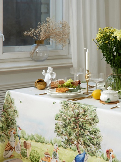 Скатерть Этель Family picnic, 150×110 см +/-3 см с ВГМО, 100% хлопок, саржа 190 г/м²