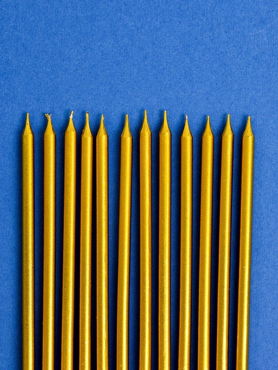 Свечи для торта «Ройс», 12 шт., золотой металлик