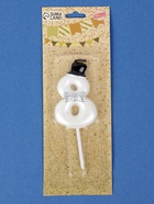 Свеча для торта «Джентельмен», цифра 8, белая 10603428 - фото 13726481