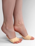 Полустельки с открытыми пальцами, 9.5 см, пара, бежевые - Фото 4