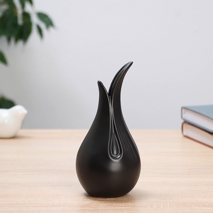 Ваза «Эллис», 17×8 см, керамика, чёрная - Фото 1