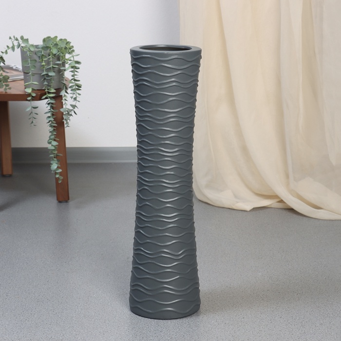 Ваза напольная «Ллойд», 57×15 см, керамика, серая - Фото 1