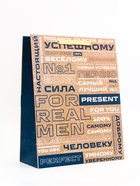 Пакет подарочный вертикальный «Настоящий мужчина», 31×40×14 см - Фото 2