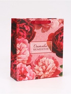 Пакет подарочный вертикальный «Счастливых моментов», 25.5×30×9 см - Фото 1