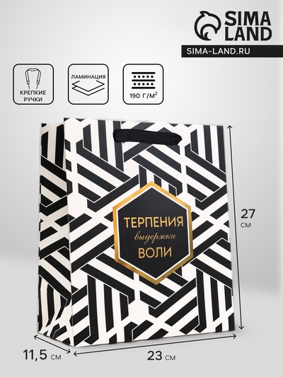 Пакет подарочный вертикальный «Пожелания», 23×27×11.5 см