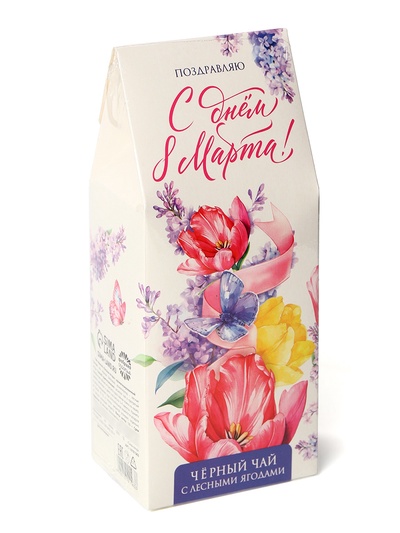 Чай подарочный «С днём 8 Марта», вкус: лесные ягоды, 100 г