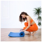 УЦЕНКА Коврик для йоги 183×61×1.5 см, цвет синий - Фото 6