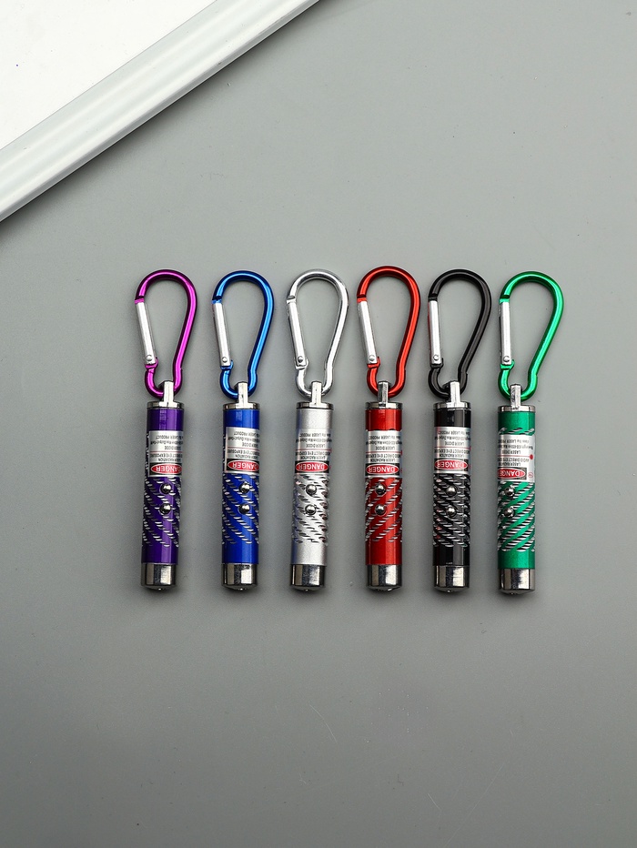Фонарик - лазер брелок для ключей на карабине «Камушек», МИКС