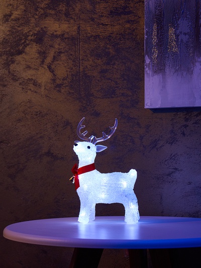 Светодиодная фигура «Олененок» 25×13 см, акрил, 20 LED, от батареек ААх2, свечение белое
