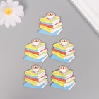 Декор для творчества дерево "Стопка книг и чашка кофе" 4х4,3х0,3 см (5 шт) - фото 808563469