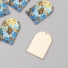 Декор для творчества дерево "Пчела и соты. Витраж" 4,4х3х0,3 см (5 шт) - фото 808563500