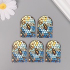 Декор для творчества дерево "Пчела и соты. Витраж" 4,4х3х0,3 см (5 шт) - фото 808563501