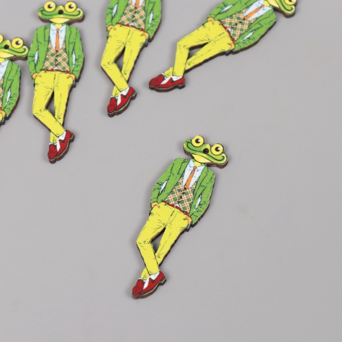 Декор для творчества дерево «Стильная лягушка», 5×1.6×0.3 см