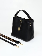 Сумка женская тоут на молнии, 23×12×20 см, однотонная, чёрная - Фото 7