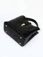 Сумка женская тоут на молнии, 23×12×20 см, однотонная, чёрная - Фото 8