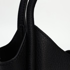 Сумка женская тоут на клапане, с косметичкой, 17×11×22 см, однотонная, чёрная - Фото 10