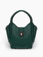 Сумка женская тоут на клапане, с косметичкой, 17×11×22 см, однотонная, тёмно-зелёная - Фото 3