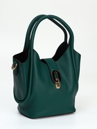 Сумка женская тоут на клапане, с косметичкой, 17×11×22 см, однотонная, тёмно-зелёная - Фото 6