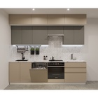 УЦЕНКА Кухонный гарнитур трехуровневый Лайн-45 2800×600 белый/Пикрит, Обсидиан/Мрамор белый 93298 - фото 14986283