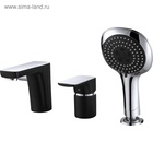 УЦЕНКА Смеситель для ванны D&K Berlin Technische DA1434915, однорычажный, встраиваемый, хром/черный - Фото 1