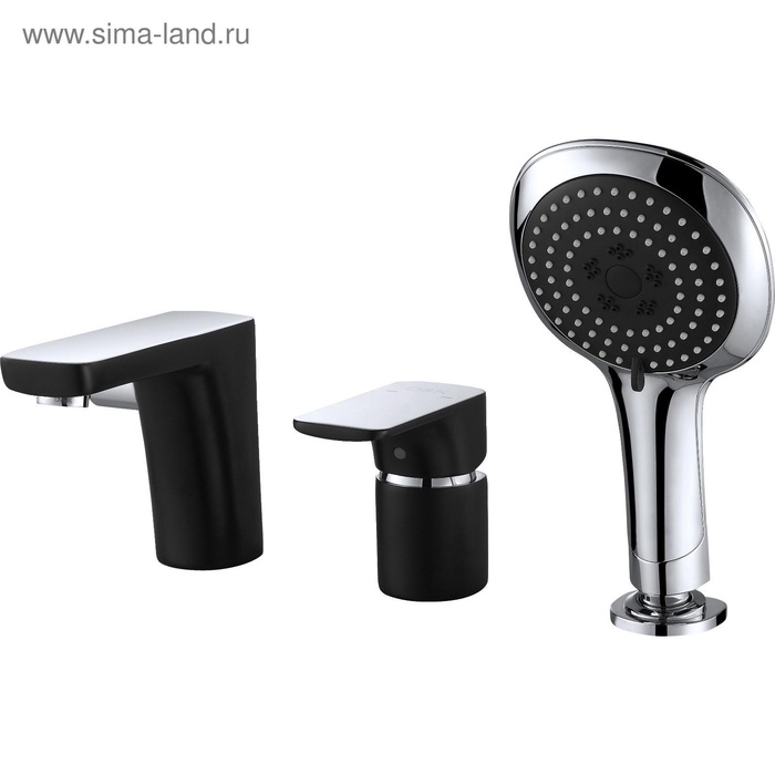 УЦЕНКА Смеситель для ванны D&K Berlin Technische DA1434915, однорычажный, встраиваемый, хром/черный - Фото 1