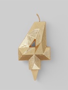 УЦЕНКА Свеча в торт «Алмаз» цифра 4 золотая, 6,5 см - фото 14722905