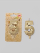 УЦЕНКА Свеча в торт «Алмаз» цифра 5 золотая, 6,5 см - фото 14722908