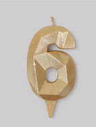 УЦЕНКА Свеча в торт «Алмаз» цифра 6 золотая, 6,5 см - фото 14722915