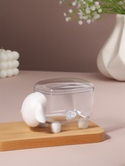 Органайзер для ватных палочек и дисков «Барашек», с крышкой, 12×7.5×8.5 см, прозрачный, белый - Фото 3