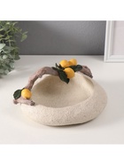 Подставка для колец, мелочей «Ветка с лимонами над чашей», полистоун, подсвечник, 18×22×10.5 см - Фото 3