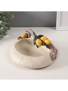 Подставка для колец, мелочей «Ветка с лимонами над чашей», полистоун, подсвечник, 18×22×10.5 см - Фото 5