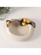 Подставка для колец, мелочей «Ветка с лимонами над чашей», полистоун, подсвечник, 18×22×10.5 см - Фото 6