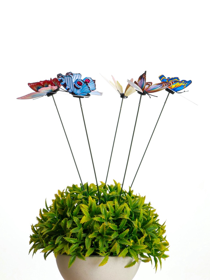 Штекер садовый «Бабочки c двойными крыльями», 6 см, набор 5 шт.