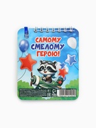 Подарочный набор, блокнот 9×10.4 см и мини-ручка «Отважному защитнику. Енотик» - фото 68955096