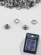 Кнопки рубашечные TEIRA, открытые, d=9.5 мм, 10 шт., в пластиковом боксе, цвет серебряный - Фото 1