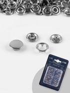 Кнопки рубашечные TEIRA, закрытые, d=9.5 мм, 10 шт., в пластиковом боксе, цвет серебряный - Фото 4