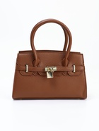 Сумка женская тоут на молнии, 22×8×15 см, коричневая - Фото 6