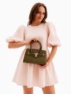 Сумка женская тоут на молнии, 22×8×15 см, зелёная - Фото 5