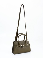 Сумка женская тоут на молнии, 22×8×15 см, зелёная - Фото 7