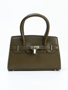 Сумка женская тоут на молнии, 22×8×15 см, зелёная - Фото 9