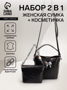 Сумка женская тоут на магните, 27×7×12 см, чёрная - Фото 1