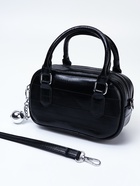 Сумка женская саквояж на молнии, 20×9×12 см, чёрная - Фото 7